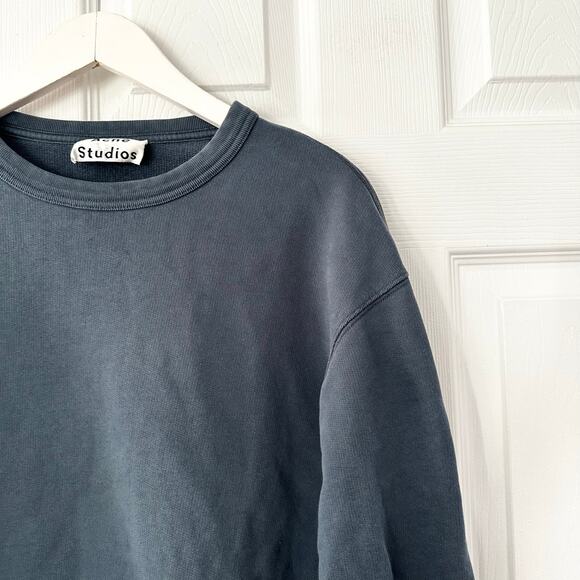 Acne Studios Slate Grey Blue FN-MN-SWEA00033 Crewneck Sweatshirt Medium - Picture 5 of 8